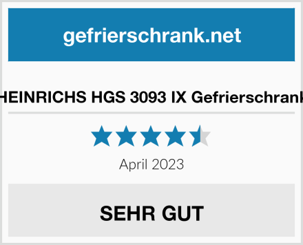  HEINRICHS HGS 3093 IX Gefrierschrank Test